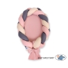 Nido Imbottito con Paracolpi Intrecciato 2 in 1 Beige Antracite Rosa Scuro