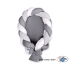 Nido Neonati 2 in 1 Paracolpi Treccia 180cm Bianca Grigio Antracite