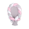 Nido Neonati 2 in 1 Paracolpi Treccia 180cm Rosa Bianca Grigio