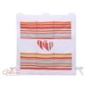 Organizer con 6 Tasche per Culla Arancio a Strisce Cuori