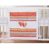 Organizer con 6 Tasche per Culla Arancio a Strisce Cuori