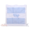 Organizer con 6 Tasche per Culla Blu a Scacchi Cuori