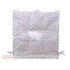 Organizer con 6 Tasche per Culla Grigio Pois Bianchi Cuori