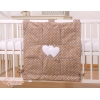 Organizer con 6 Tasche per Culla Marrone Pois Bianchi Cuori
