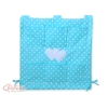 Organizer con 6 Tasche per Culla Turchese Pois Bianchi Cuori