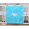 Organizer con 6 Tasche per Culla Turchese Pois Bianchi Cuori