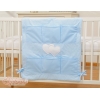Organizer con 6 Tasche per Lettino Blu a Strisce Cuori
