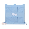 Organizer con 6 Tasche per Lettino Blu Cuori