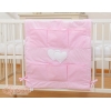 Organizer con 6 Tasche per Lettino Rosa a Strisce Cuori