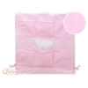 Organizer con 6 Tasche per Lettino Rosa a Strisce Cuori