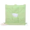 Organizer con 6 Tasche per Lettino Verde Cuori