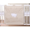 Organizer Portaoggetti in Cotone da Appendere al Lettino Beige Pois Bianchi Cuori