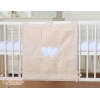 Organizer Portaoggetti in Cotone da Appendere al Lettino Beige Pois Bianchi Cuori