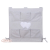 Organizer Portaoggetti in Cotone da Appendere al Lettino Grigio Cuori