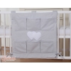 Organizer Portaoggetti in Cotone da Appendere al Lettino Grigio Cuori