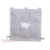 Organizer Portaoggetti in Cotone da Appendere al Lettino Grigio Pois Bianchi Cuori