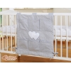 Organizer Portaoggetti in Cotone da Appendere al Lettino Grigio Pois Bianchi Cuori