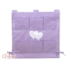 Organizer Portaoggetti in Cotone da Appendere al Lettino Lilla Cuori