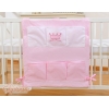 Organizer Portaoggetti in Cotone da Appendere al Lettino Rosa Little Prince/Princess