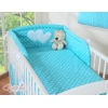 Paracolpi Imbottito 35x188 cm Turchese Pois Bianchi Cuori