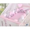 Paracolpi Intrecciato Extra Spesso 3.6 Metri Rosa Bianca Grigio
