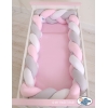 Paracolpi Intrecciato Extra Spesso 3.6 Metri Rosa Bianca Grigio