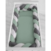 Paracolpi Lettino 4 Lati Treccia Grigio Verde Pastello Antracite