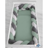 Paracolpi Lettino 4 Lati Treccia Grigio Verde Pastello Antracite