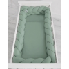 Paracolpi Lettino 4 Lati Treccia Verde Pastello Verde Pastello