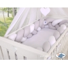 Paracolpi Treccia Lettino Extra Spesso XXL Bianca Grigio