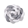 Paracolpi Treccia Lettino Extra Spesso XXL Bianca Grigio Antracite