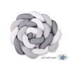 Paracolpi Treccia Lettino Extra Spesso XXL Bianca Grigio Antracite
