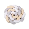Paracolpi Treccia Lettino Extra Spesso XXL Bianca Grigio Beige