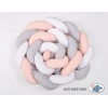 Paracolpi Treccia Lettino Extra Spesso XXL Bianca Grigio Rosa Cipria