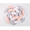 Paracolpi Treccia Lettino Extra Spesso XXL Bianca Grigio Rosa Cipria