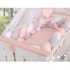 Paracolpi Treccia Lettino Extra Spesso XXL Bianca Grigio Rosa Cipria