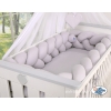 Paracolpi Treccia Lettino Extra Spesso XXL Grigio