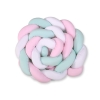Paracolpi Treccia Lettino Extra Spesso XXL Menta Rosa Bianca