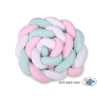 Paracolpi Treccia Lettino Extra Spesso XXL Menta Rosa Bianca