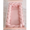 Paracolpi Treccia Lettino Extra Spesso XXL Rosa Scuro