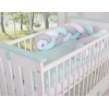 Paracolpi Treccia Para Letto O Culla Bimba Menta Bianca Grigio