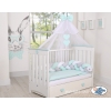 Paracolpi Treccia Para Letto O Culla Bimba Menta Bianca Grigio