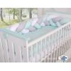 Paracolpi Treccia Para Letto O Culla Bimba Menta Bianca Grigio
