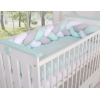 Paracolpi Treccia Para Letto O Culla Bimba Menta Bianca Grigio