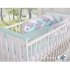 Paracolpi Treccia Para Letto O Culla Bimba Menta Bianca Grigio