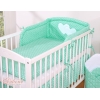 Paracolpi Universale per Lettino Menta Pois Bianchi Cuori