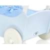 Passeggino in Legno per con Biancheria Bambole Bianca Blu