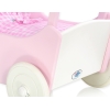 Passeggino in Legno per con Biancheria Bambole Rosa Bianca