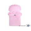 Passeggino in Legno per con Biancheria Bambole Rosa Bianca