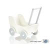 Passeggino per Bambole Legno Bianca Grigio